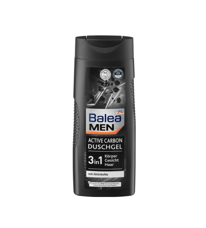 Balea MEN جل استحمام Active Carbon 3 في 1، 300 مل