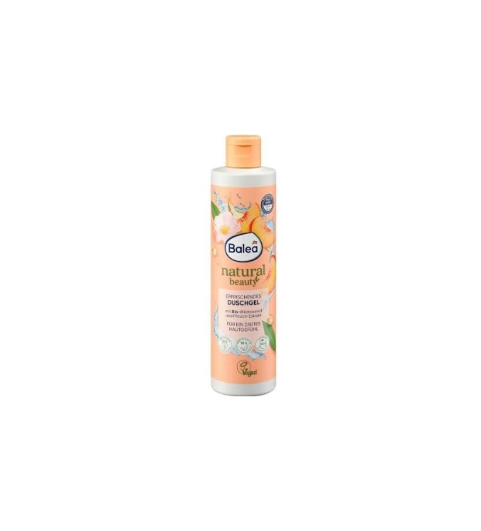 Balea Gel douche Natural Beauty extrait de pêche et huile de rose, 250 ml