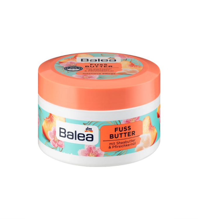 Balea Beurre pour les pieds au beurre de karité et à l'huile de noyau de pêche, 150 ml