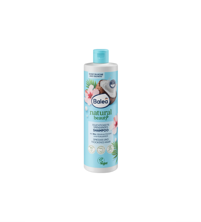 Balea Shampoing Natural Beauty Extrait d'Hibiscus et Lait de Coco, 400 ml