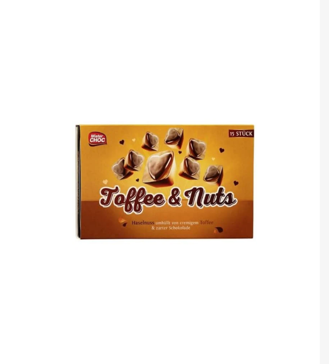 Mister Choc toffee et noix noisette enrobées de toffee crémeux et de chocolat au lait délicat 15x