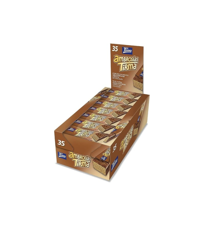 Tirma Gaufrettes au chocolat et noisettes. Boîte de 35 pièces