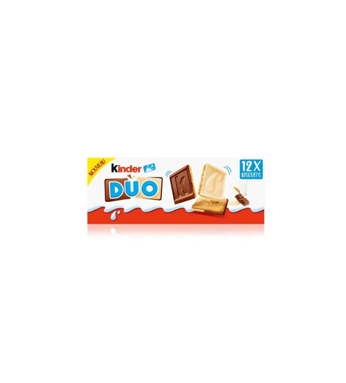 KINDER DUO Biscuits Chocolat au Lait & Blanc : 150g