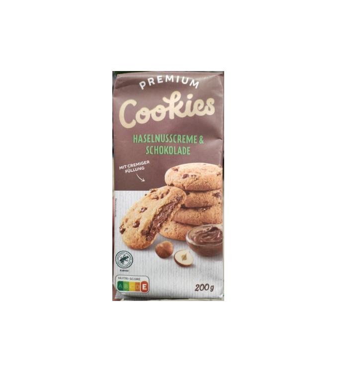 Lidl Cookies Crème de noisette & chocolat 200 g