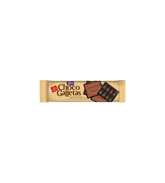 Tirma Biscuits avec barre de chocolat noir à 53% de cacao. 160g