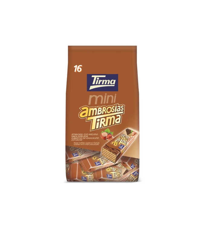 Tirma Mini gaufrettes au chocolat et noisettes 16pcs