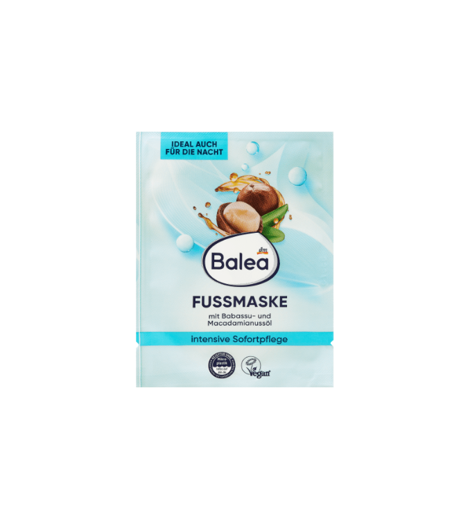 Balea Masque pour les pieds avec huile de babassu et d'huile de macadamia, 15 ml