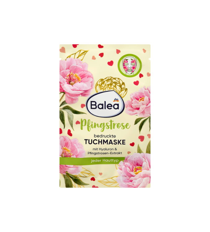 Balea Masque en tissu Pivoine, 1 pièce
