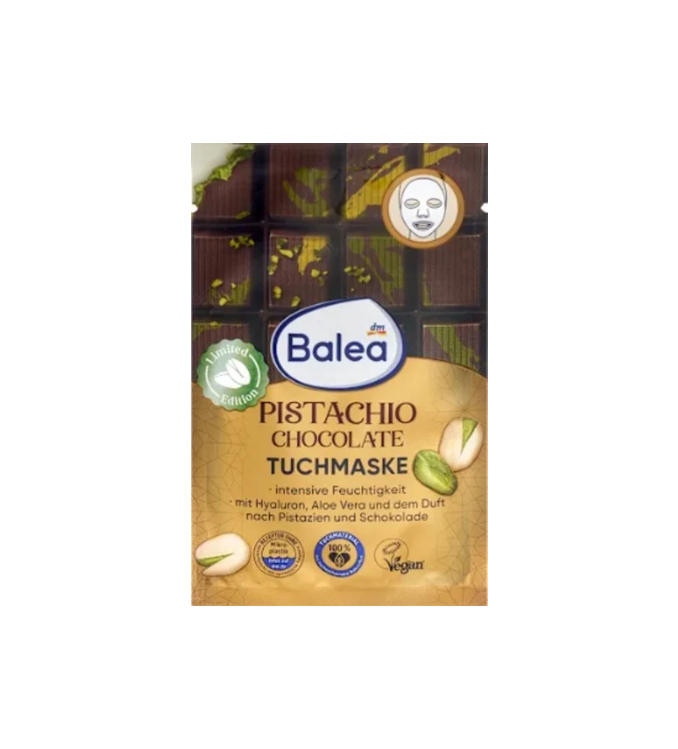 Balea Masque en tissu Pistache Chocolat, 1 pièce