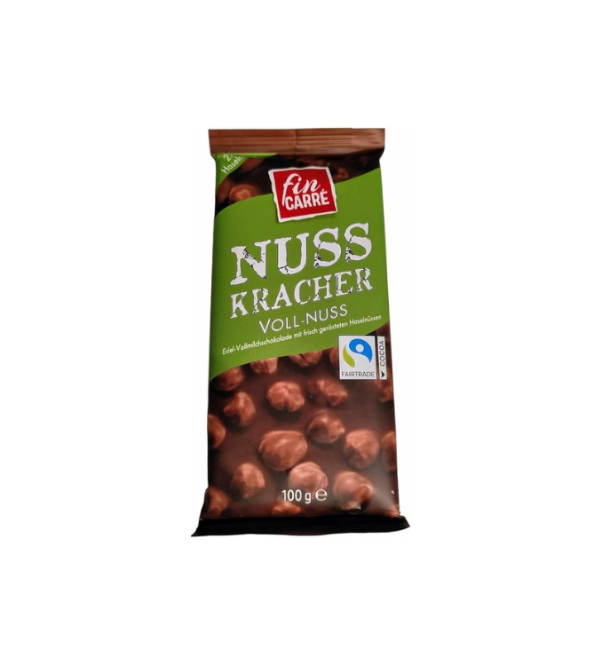 Fin carre chocolat noix craquant plein de noix 100g