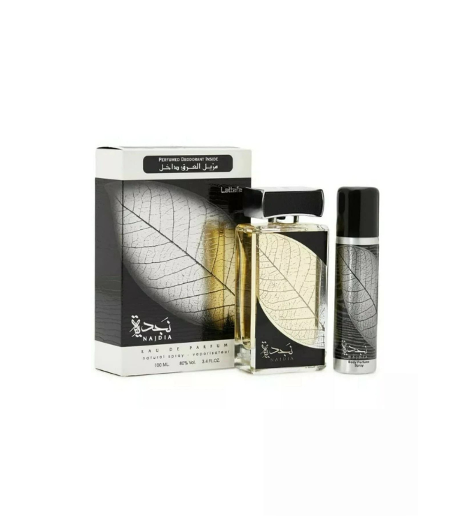 Lattafa Parfums Najdia - Coffret 2 pièces pour homme (100 ml Eau de Parfum Spray + 50 ml déodorant en spray)