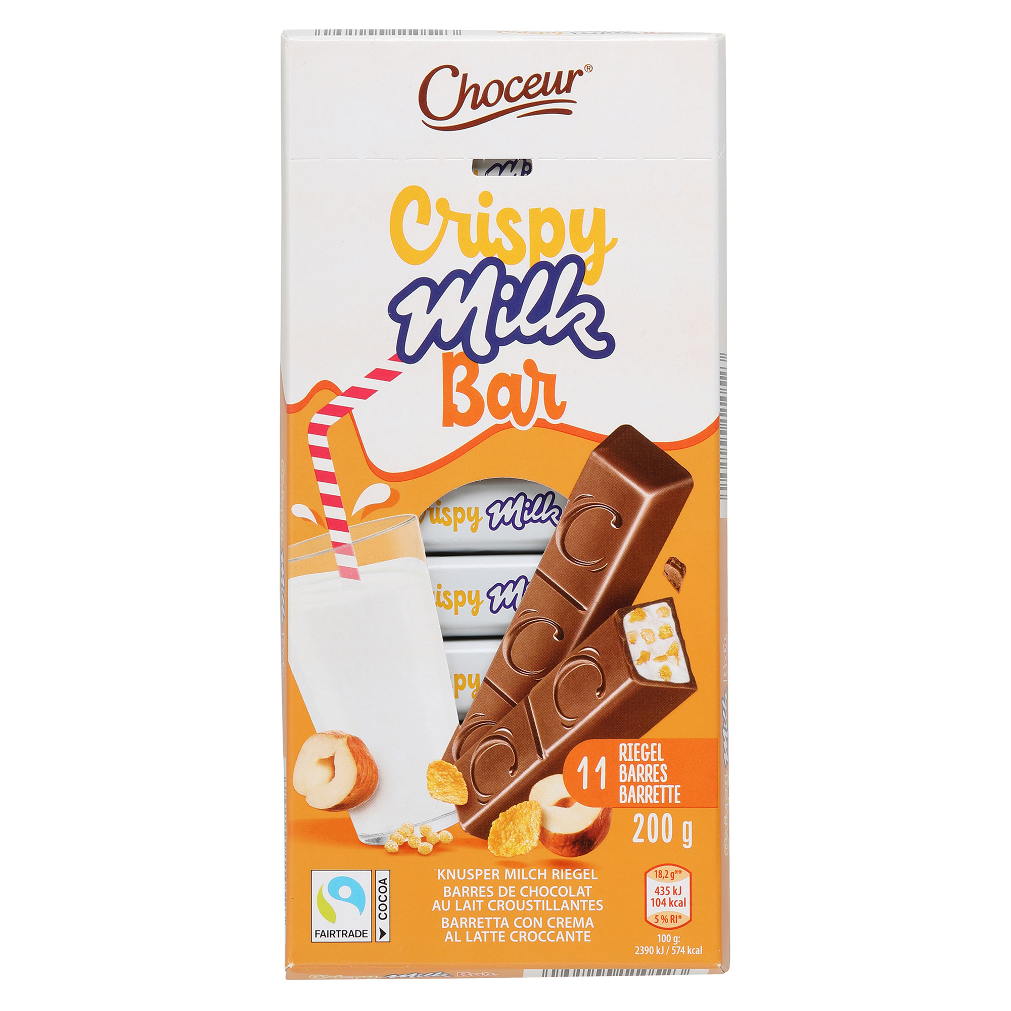 CHOCEUR Barre chocolatée, lait croustillant