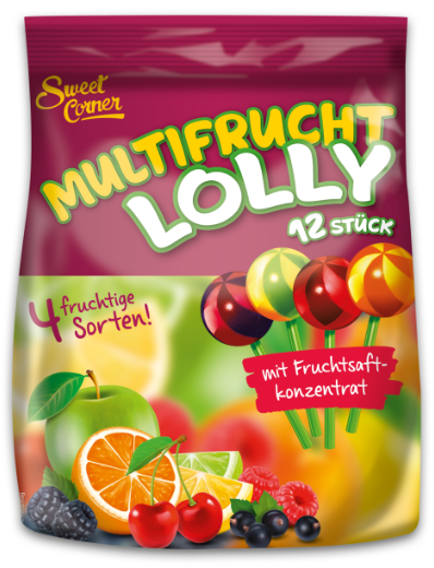 Sweet Corner sucette multi-fruits avec des vitamins 12 pièces