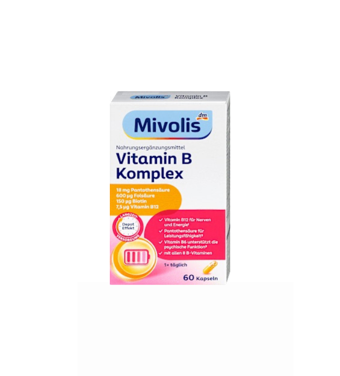 Mivolis Capsules de complexe de vitamines B 60 pièces, 33 g Complément alimentaire