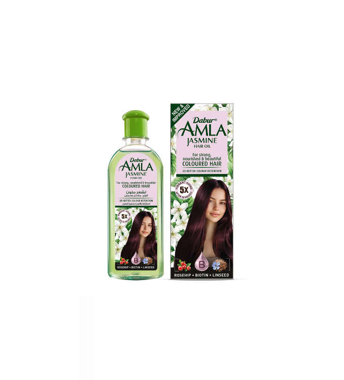 Huile capillaire Dabur Amla Jasmine - Traitement capillaire indien pour des cheveux sains, un cuir chevelu hydraté et un renforcement, pour hommes et femmes 200ml