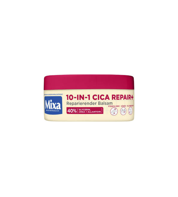 Mixa Baume Réparateur CICA 10-en-1, 150 ml Baume corporel pour peau gercée