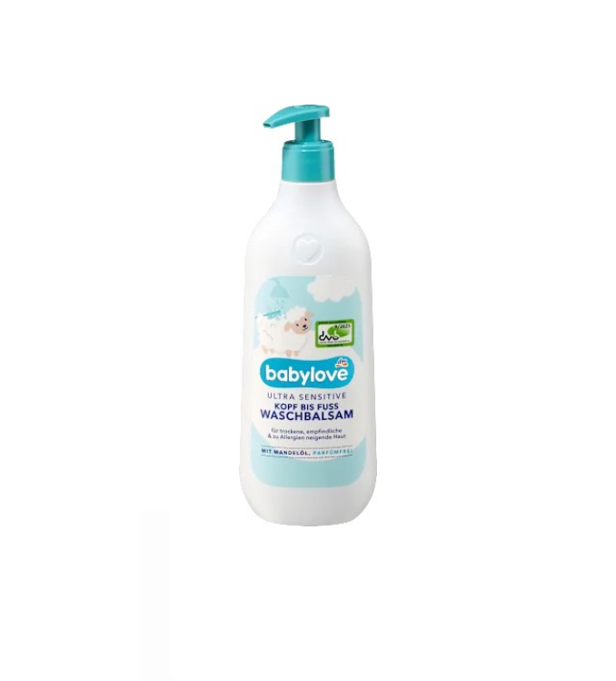 Baby love Baume lavant ultra-sensible pour le corps et les cheveux, 500 ml