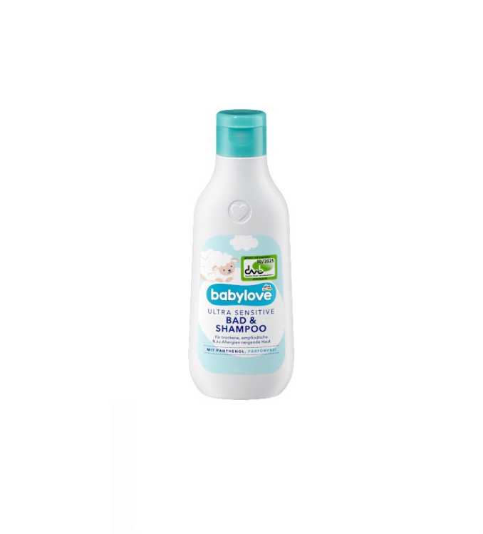 Babylove Bain et shampoing pour bébé ultra-sensible, 250 ml