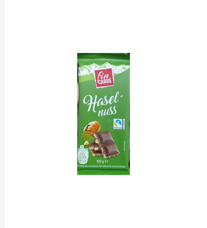 Chocolat aux noisettes – carré fin – 100 g