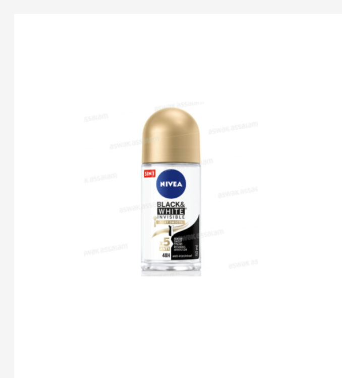 Nivea Black & White Invisible رول-أون مضاد للتعرق للمرأة - 50 مل