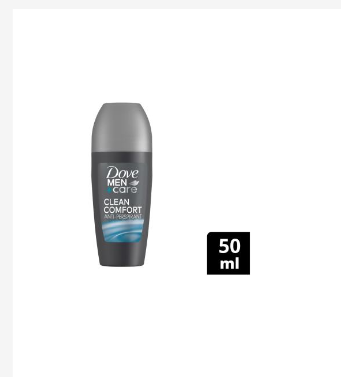 déodorant roll-on antitranspirant Dove Men Care Clean Comfort 50ml